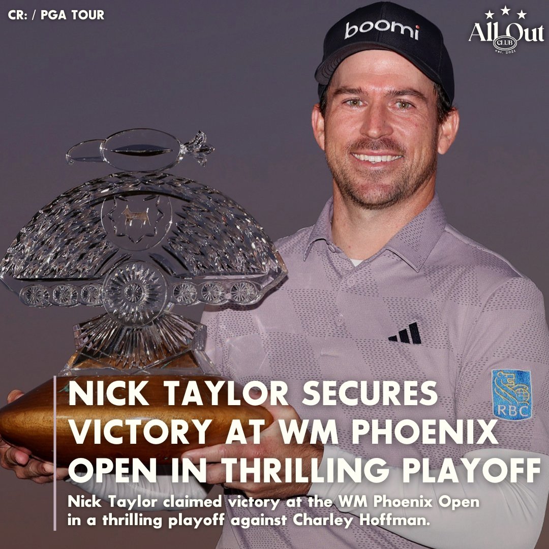 AllOutClub's tweet photo. Nick Taylor claimed victory at the WM Phoenix Open in a thrilling playoff against Charley Hoffman. #Golf #PGATour #WMPhoenixOpen @PGATOUR @WMPhoenixOpen https://t.co/aOS8ET5zFD