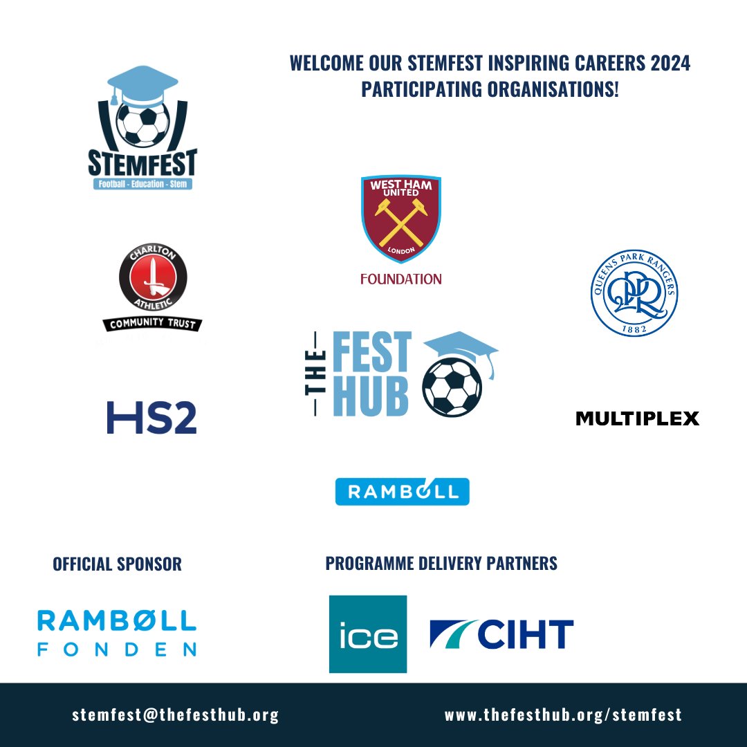 Welcome the participants to our unique STEMFest Inspiring Careers Programme connecting Football, Education & STEM this year! We are delighted to introduce @WHUFoundation European Champions and our first @premierleague club into our programme! thefesthub.org/our-services/s…