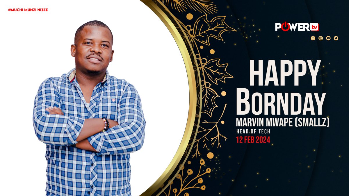 Cheers to an extraordinary team member, Marvin Mwape, also known as DJ Smallz! 🎉 Your contributions to PowerHouse Media are truly invaluable, and on your special day, we celebrate the fantastic Tech Guru that you are. Happiest Birthday! 🎂 #PowerBirthdays #teamappreciation