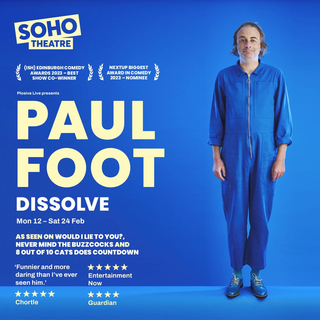 My Soho Theatre run starts today baybayyyy! It's nearly all sold out, but there are a few tickets left for some of the nights. And then I go on tour around the country and also Ireland too! What a palaver! Find tickets here: paulfoot.tv/show-diary/ @sohotheatre @plosiveprods