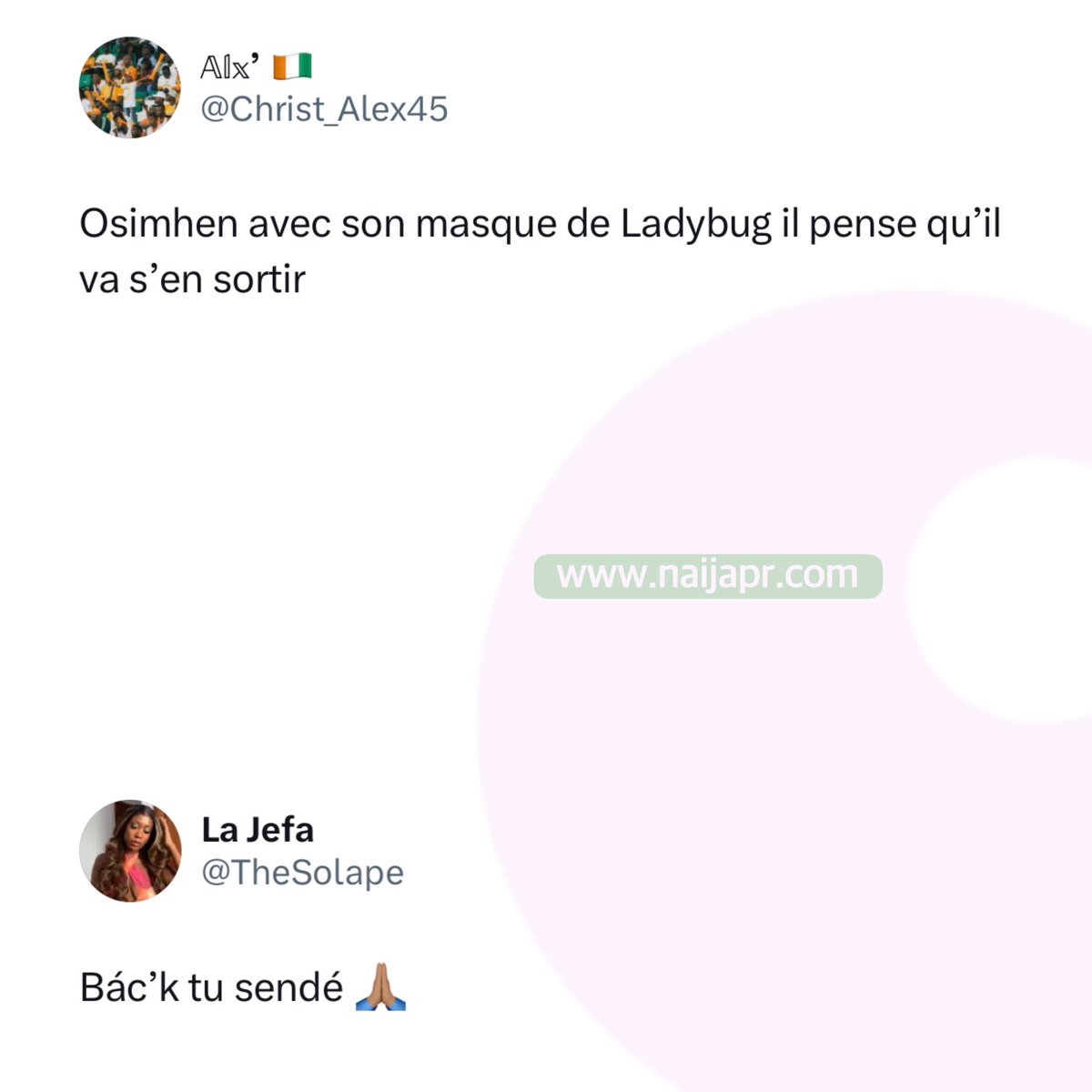 Even if you don’t understand French, you will understand that reply😂