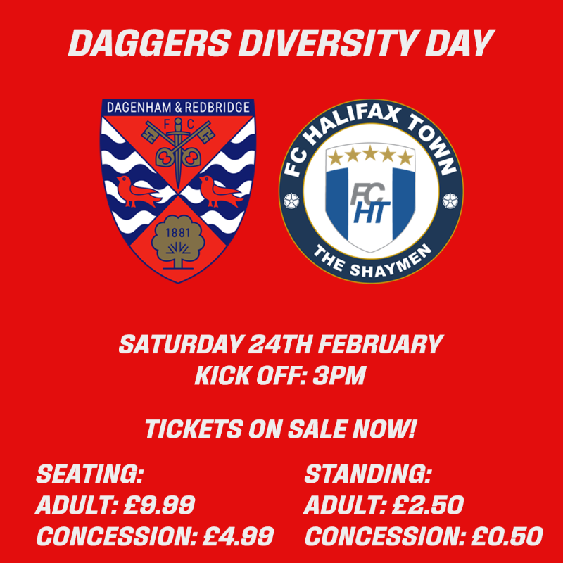 Dag_RedFC's tweet photo. Heavily Discounted Tickets are available for Daggers Diversity Day on Saturday the 24th of February!

Click below for more information on what will be an amazing event celebrating the local community!

@lbbdcouncil | @BDGroup11