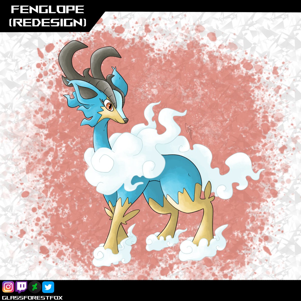 scrawlingfox's tweet photo. another Palworld redesign...looking at Fenglope...I was really happy with this one
   
#pokemon #palworld #palworldart #fanpal #fakemon #fakemonart #digitalart #pal #fenglope #redesign https://t.co/15ddXaJKAc