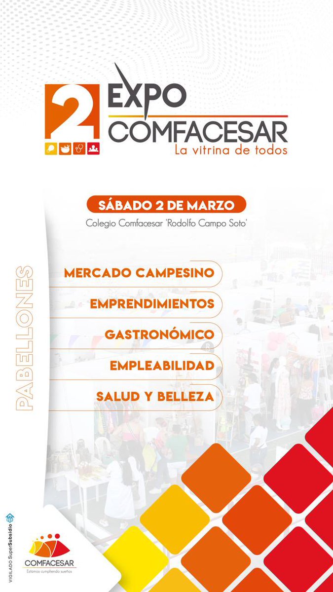 machadosapa's tweet photo. Se viene #Expocomfacesar Vol 2 

@comfacesar un espacio para los emprendedores del Cesar.

📍@Valledupar_Col https://t.co/eJE5PtIQbK