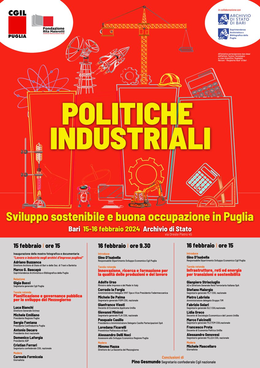 cgilpuglia's tweet photo. 📷 𝐏𝐨𝐥𝐢𝐭𝐢𝐜𝐡𝐞 𝐢𝐧𝐝𝐮𝐬𝐭𝐫𝐢𝐚𝐥𝐢: 𝐬𝐯𝐢𝐥𝐮𝐩𝐩𝐨 𝐬𝐨𝐬𝐭𝐞𝐧𝐢𝐛𝐢𝐥𝐞 𝐞 𝐛𝐮𝐨𝐧𝐚 𝐨𝐜𝐜𝐮𝐩𝐚𝐳𝐢𝐨𝐧𝐞 𝐢𝐧 𝐏𝐮𝐠𝐥𝐢𝐚
📷 Giovedì 15 e venerdì 16 febbraio
📷 Bari, Archivio di Stato https://t.co/gRShT7luBz