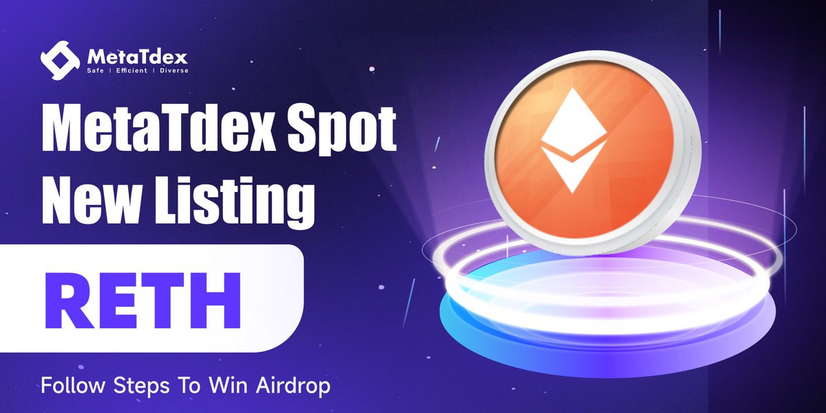 MetaTdex's tweet photo. 🥳To celebrate #metatdex spot trade upgrade, #airdrop $25 #RETH, 5 winners

⏰72h

enter:
➡️Follow @MetaTdex &amp; RT, Like, TAG3       
➡️Join: https://t.co/sQo0go2nie 
➡️Drop Discord ID
➡️Drop #RETH address on #ARB chain

Good luck🚀🚀

#giveaway #crypto #btc #BTCETF #eth https://t.co/NKpUa871G5