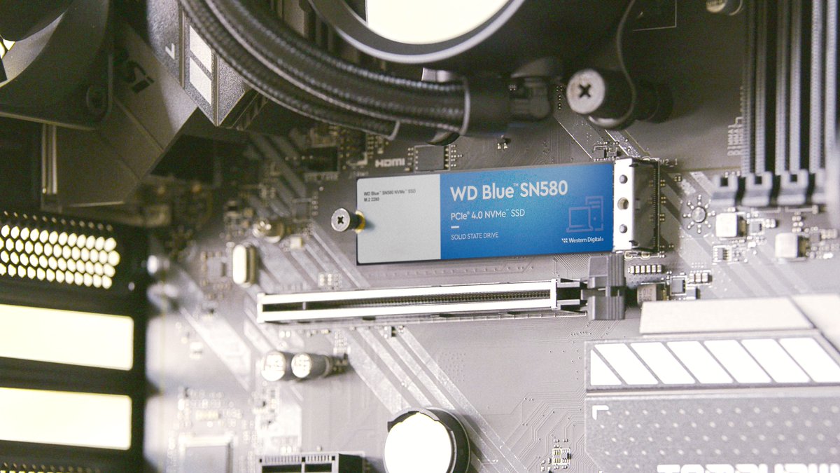 Alto desempenho, baixo tempo de espera. O SSD #WDBlue SN580 NVMe com tecnologia PCIe Gen 4.0 oferece velocidades de transferência de até 4.150 MB/s para carregar rapidamente grandes ativos digitais ou ao publicar seus projetos. 🔄 #TurbineComSSD