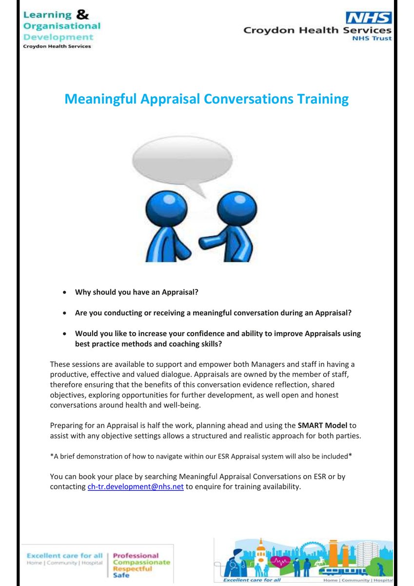 CHSDevelop's tweet photo. Dear Colleague,

The 2024 offerings for Be the Difference, Meaningful Appraisal Conversations &amp; Accelerated Development are now available to book via the Course catalogue on ESR.

Please contact ch-tr.development@nhs.net if you are interested and would like to attend.

L&amp;OD Team https://t.co/tTCwas5mbn