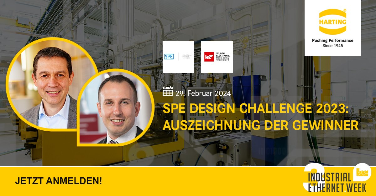 HARTING_Group's tweet image. Matthias Fritsche, SPE Industrial Partner Network, und Martin Leihenseder, Würth Elektronik eiSos, werden die Gewinner der SPE Design Challenge 2023 vorstellen!

Nicht verpassen und direkt anmelden: ow.ly/vLqG50QA4Uk 

#SinglePair#Ethernet
