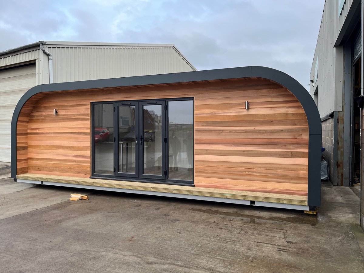 FutureRooms's tweet photo. The first of our eye-catching Escape Pods has arrived at its new home on the Isle of Skye! One of the models in our new range of pods, it’s as stunning on the outside as it is stylish on the inside. Visit our website to find out more! #glamping #ukbiz #Scotland https://t.co/rqC0Kiak69