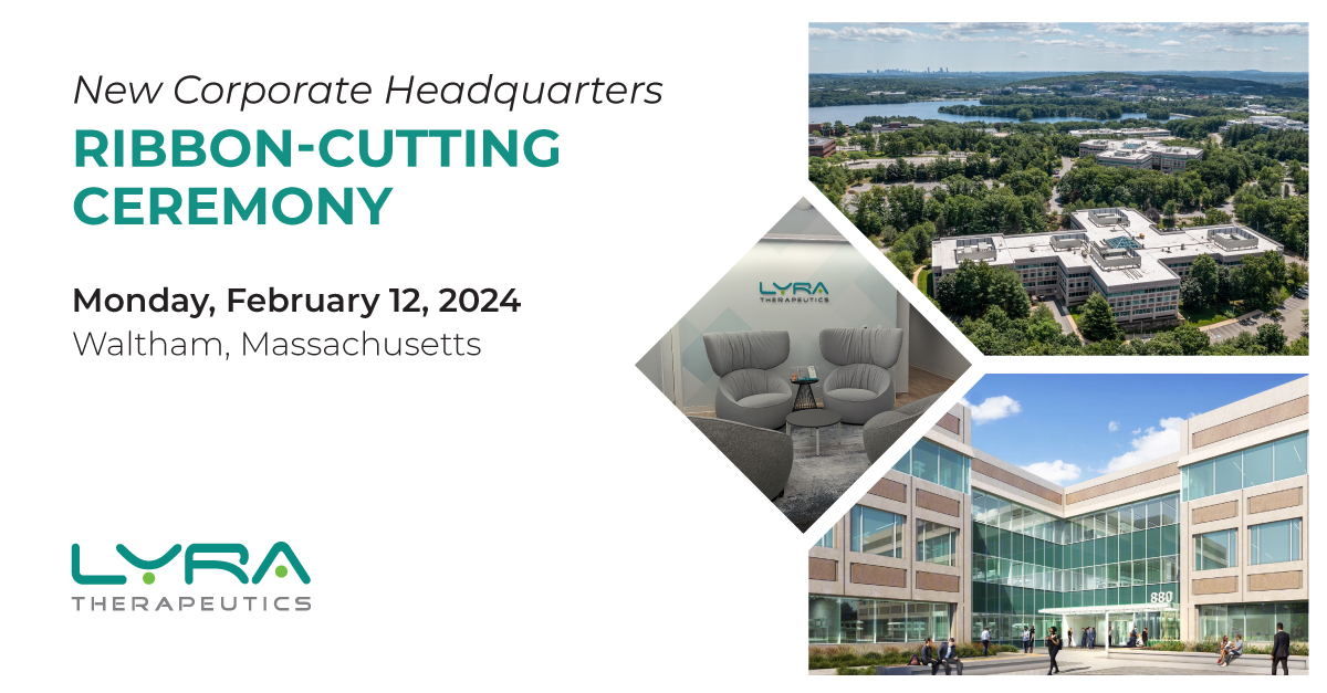 We're excited to be in our new headquarters and manufacturing facility in Waltham, MA! #chronicrhinosinusitis

lyratherapeutics.com