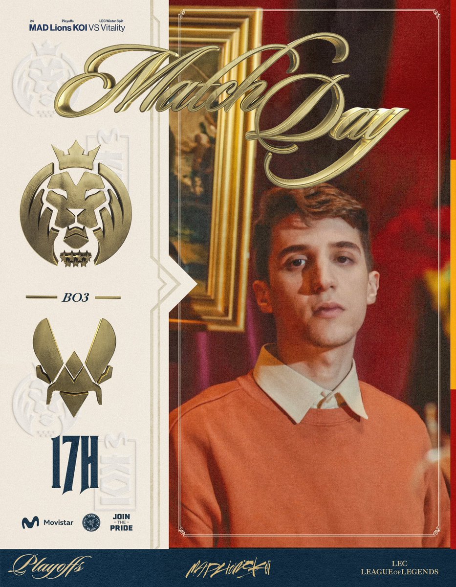 Movistar KOI League of Legends (@movistarkoilol) on Twitter photo Un mejor de 3 separa a un equipo lleno de rookies de ser TOP 4 de la #LEC
Demostraremos de lo que somos capaces. Nos vemos a las 17:00 contra <a href="/TeamVitality/">Team Vitality 🐝</a>
#goMADKOI #MDKWIN Un mejor de 3 separa a un equipo lleno de rookies de ser TOP 4 de la #LEC
Demostraremos de lo que somos capaces. Nos vemos a las 17:00 contra <a href="/TeamVitality/">Team Vitality 🐝</a>
#goMADKOI #MDKWIN