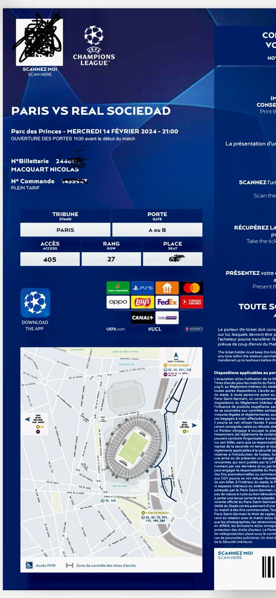 Nic_9308's tweet photo. @paul_CUP 

Bonjour,

Je vend mon billet pour Paris Real Sociedad en catégorie 7 porte B très bien placé en tribune Paris 405 (le photo correspond à la vue que vous aurez)

Remise en main propre possible à mon domicile 

Prix: 150€ https://t.co/mCIvaKuVB5