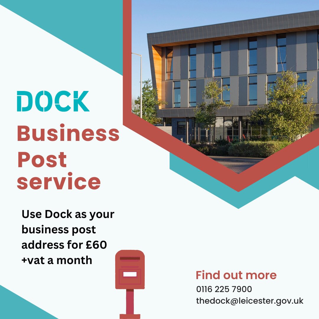 Keen to make a first-class impression? 📬

Have your business address at Dock situated in the prestigious Space City Leicester location.📍

Professionalism📈

Credibility📈

Personal privacy 📈

To find out more and to read the full T&amp;C’s enquire today.
