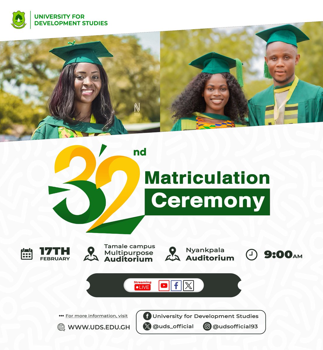 udsvibes's tweet photo. The 32nd Matriculation Ceremony, on Saturday 17th February 2024.
A warm welcome to the Baobab Family.
#amaraaba
#PrideoftheNorth
#thebaobabfamily https://t.co/J8goyT8GPh