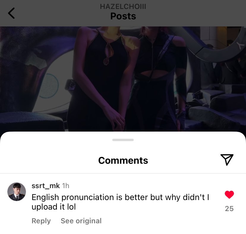 taeriviant's tweet photo. minkyu commented on hyeseon's ig post 🥹🫶🏼 https://t.co/tmFH5trFBi
