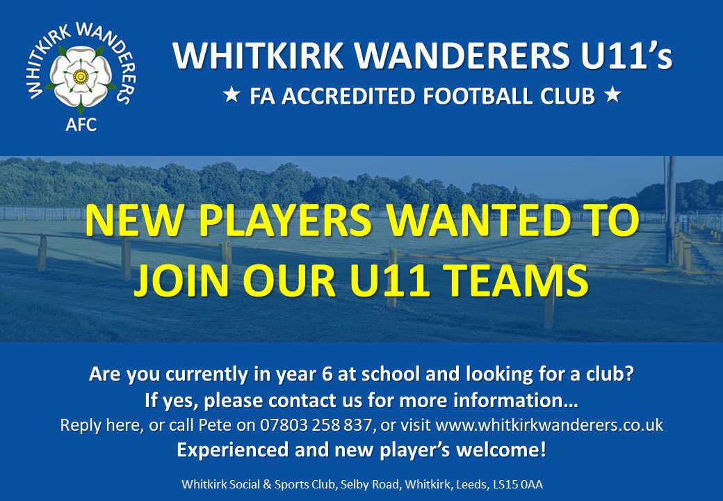 A great opportunity for any youngsters looking to join a club.