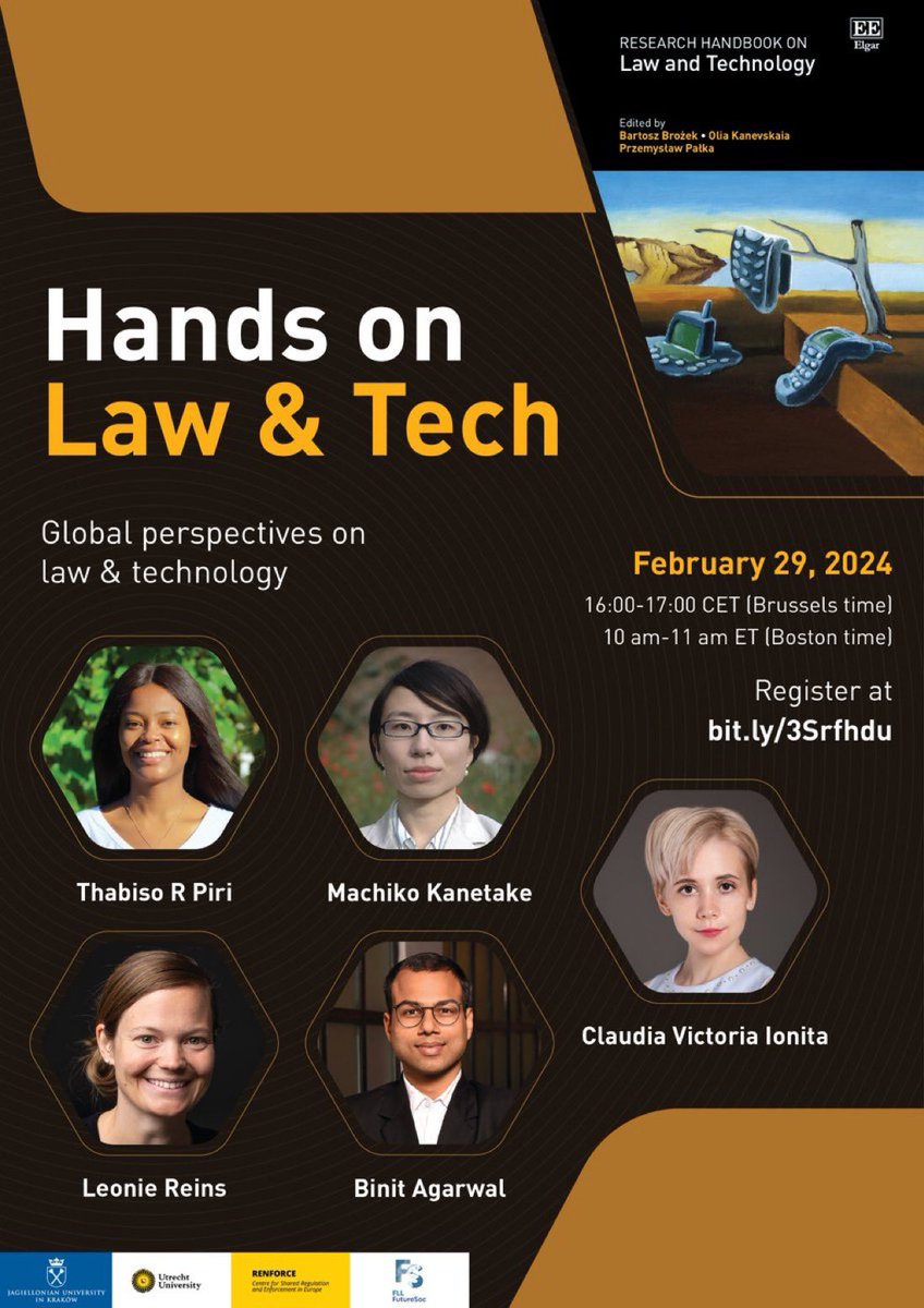 🚨Join us on February 29 for the kick-off session “Hands-on Law &amp; Tech” - a series of webinars organized by <a href="/PrzemekPalka/">Przemek Palka</a> &amp; yours truly where the contributors to <a href="/Elgar_Law/">Elgar Law</a> Research Handbook will discuss many things “law&amp;tech”. It will be fun! Register at lnkd.in/dNfNtGj6