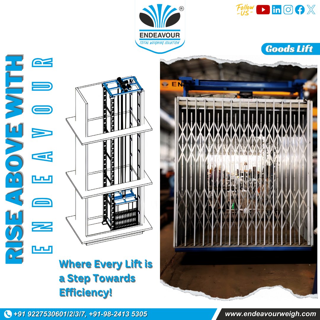 Rise Above with Endeavour: Where Every Lift is a Step Towards Efficiency!

+91-98-2413 5305
info@endeavourweigh.com
endeavourweigh.com

#GoodsLift #VerticalTransportation #elevators #commerciallifts #industrialgoodslift #elevatorindustry

#Endeavour #EndeavourWeigh