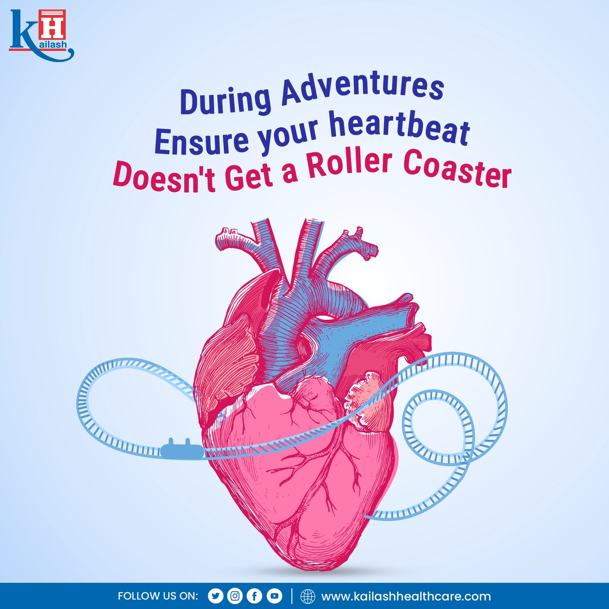 KailashHealth's tweet photo. Planning an Adventurous holiday? Remember, Your adventures are limitless when your heart is in good hands!
Stay hydrated, eat well, and pace yourself.
Consult our Heart specialists: https://t.co/A6XrdCFVhd
#hearthealth #heartcare #heartbeat #SafeAdventure #Heart #hearttreatment #heartspecialists #HeartHospital