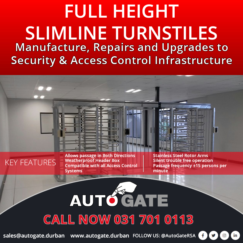 AutoGateRSA's tweet image. Full Height Slimline Turnstiles are an excellent security solution, provides superior access control by both detecting and deterring unauthorized entries.