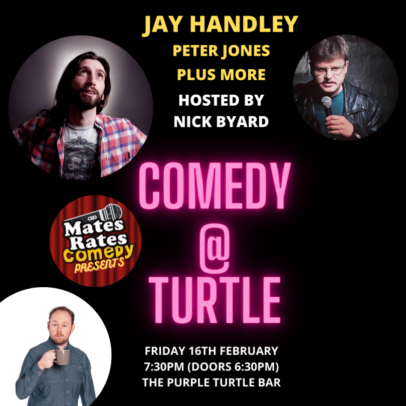 Mates Rates are back at @PurpleTurtleRdg this Friday with another line-up of laughmakers - @JayWHandley, Peter Jones and MC Nick Byard! whatsonreading.com/venues/mates-r…