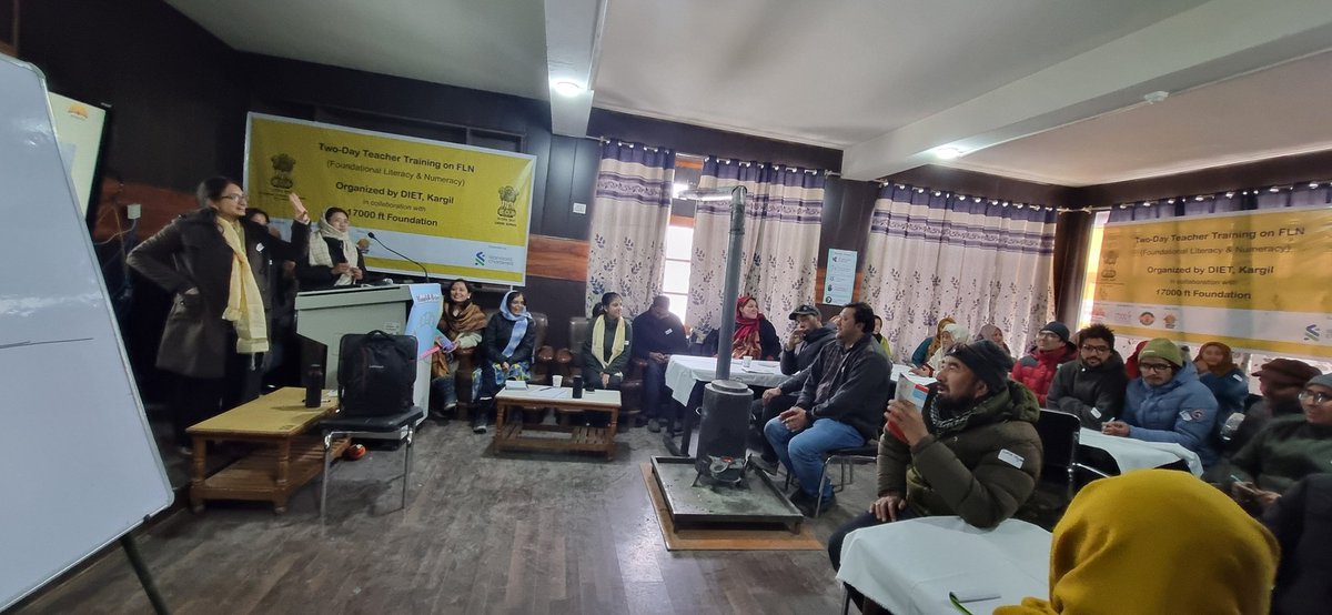 DietKargil's tweet photo. As part of #CPD of teachers 2-day training program, zone wise, in #Fondationallearning commenced @DietKargil in collaboration with @17000ft. 40 teachers of #kargilZone regestred for 1st 2 days session. @DIPR_Kargil @DIPR_Leh @dse_ladakh @LAHDC_Kgl @prasarbharti https://t.co/l4gEJCAEwY