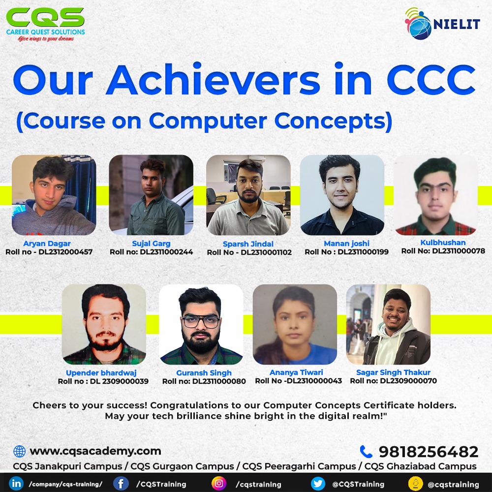 CQSTraining's tweet image. #CCC #CQSTraining #ComputerConcepts #GraduationDay #TechTrailblazers #FutureInTech #CongratulationsGraduates  #SkillDevelopment #UnlockYourPotential #TrainingCourses #SkillBuilding #CorporateTraining #EducationForSuccess #CQSTrainingSolutions #CertificationPrograms