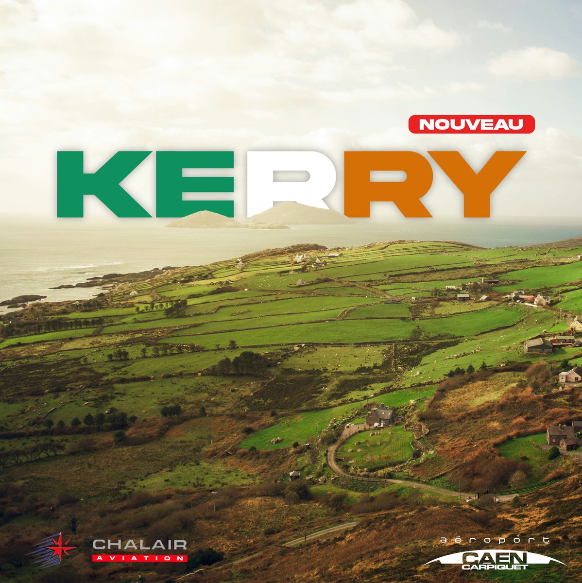 Cap sur l'Irlande ! 🍀

Nouveauté au départ de Caen avec la compagnie Chalair Aviation😁

Direction Kerry dès le 29 juin, avec un vol tous les samedis.

Vols déjà en vente : informations et réservations sur chalair.fr/destinations/k…