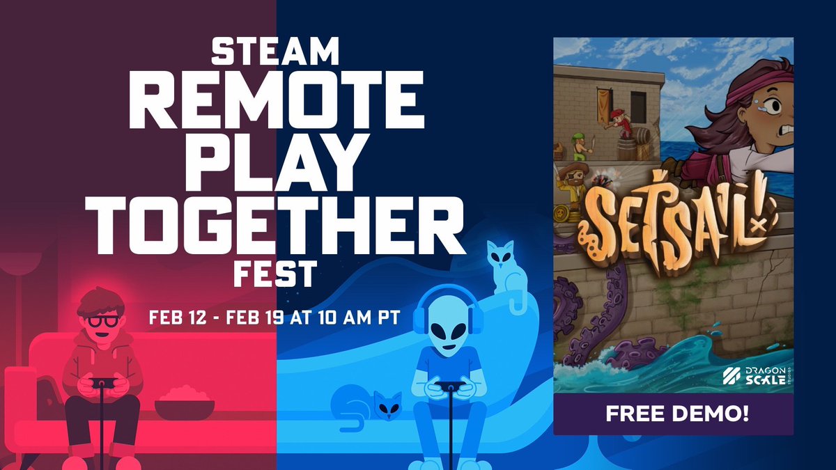 Play Set Sail! with your friends across the world using @Steam Remote Play, allowing you to play online together! 
👨‍💻🧑‍💻👩‍💻👩‍💻

Join our discord event and share your experience playing Set Sail! 😎🎮
discord.com/events/1153996…

#indiegame #gamedev #remoteplay #steamfest