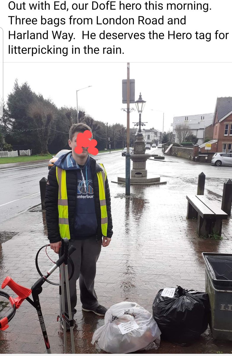 One of our Duke of Edinburgh Volunteers..litterpicking A26 from Southborough Common to Bidborough Ridge @KeepBritainTidy @TWellsCouncil @rtwtogether #streetclean #streetscene #litterheroes #litterpicking #volunteers #environment