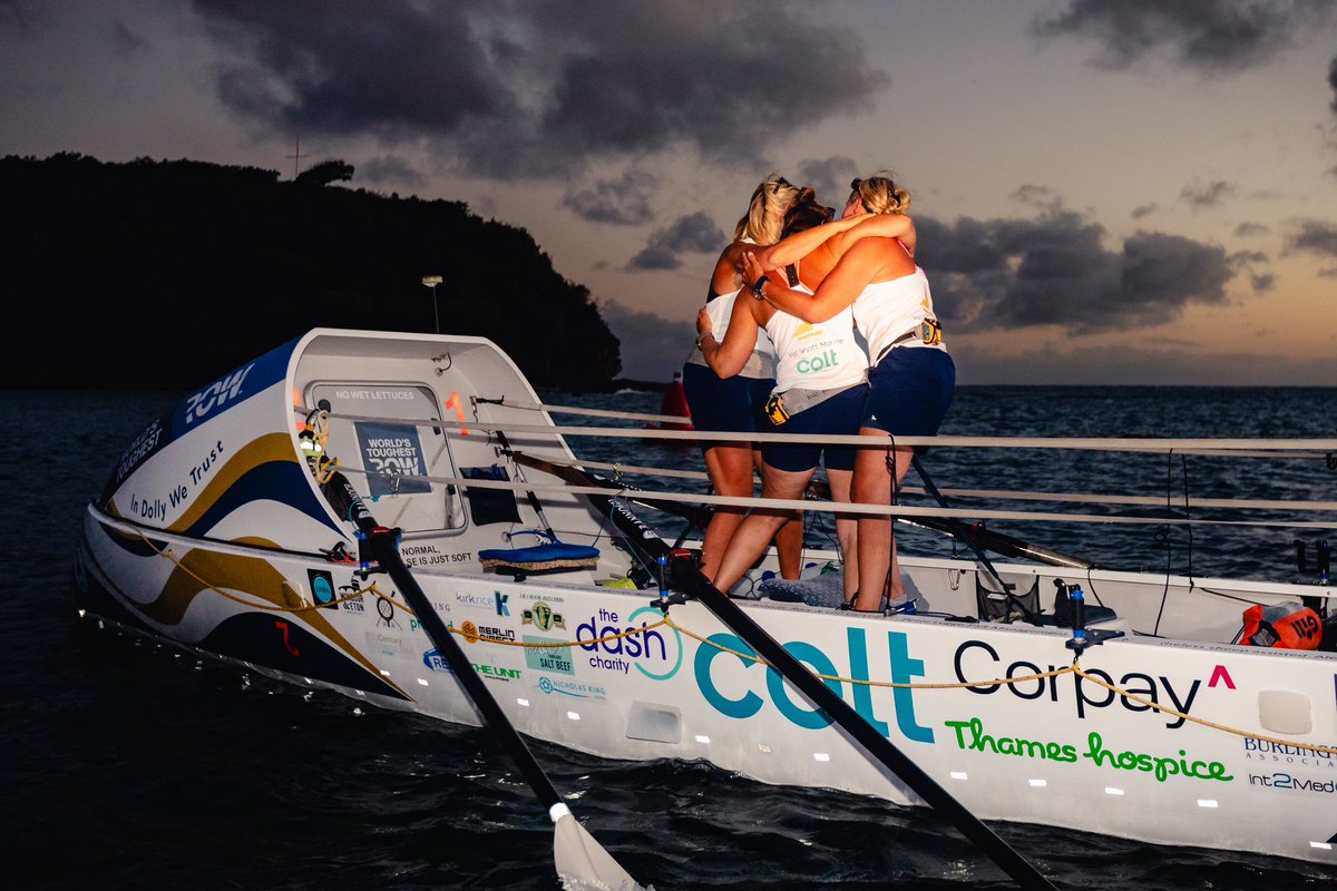 toughestrow's tweet photo. 💥RACE ARRIVAL💥

Team Excelsioar with Caroline Hague, Rachel Smillie and Nicki Kelly onboard their boat “Dolly Parton” just finished their 3,000 mile crossing in a time of 60 days, 13 hours and 32 minutes coming in as our 29th boat overall 🏁 

La Gomera➡️Antigua🌊3,000 miles https://t.co/ETXqvVNRo4