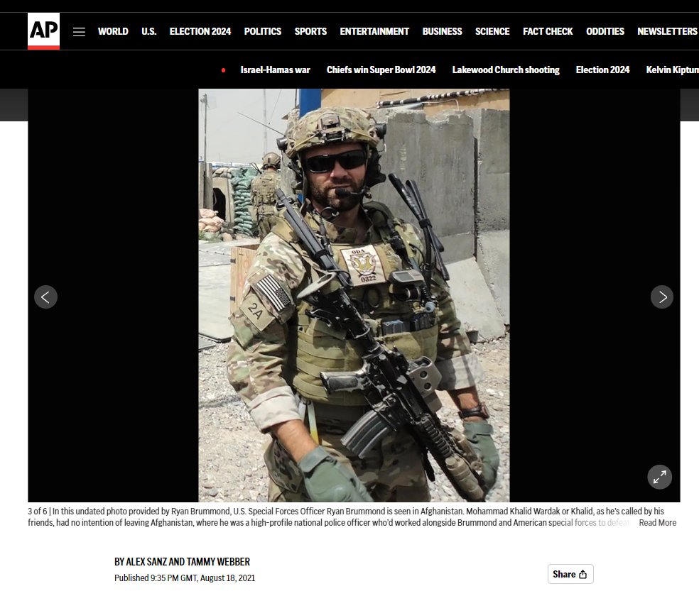 This image falsely claims to show 'US Delta Force general Havery Skidder', who's apparently been killed by Hamas in Khan Younis. Only one problem, general Havery Skidder doesn't exist. The image is from 2021, and shows US special forces commander Ryan Brummond in Afghanistan.