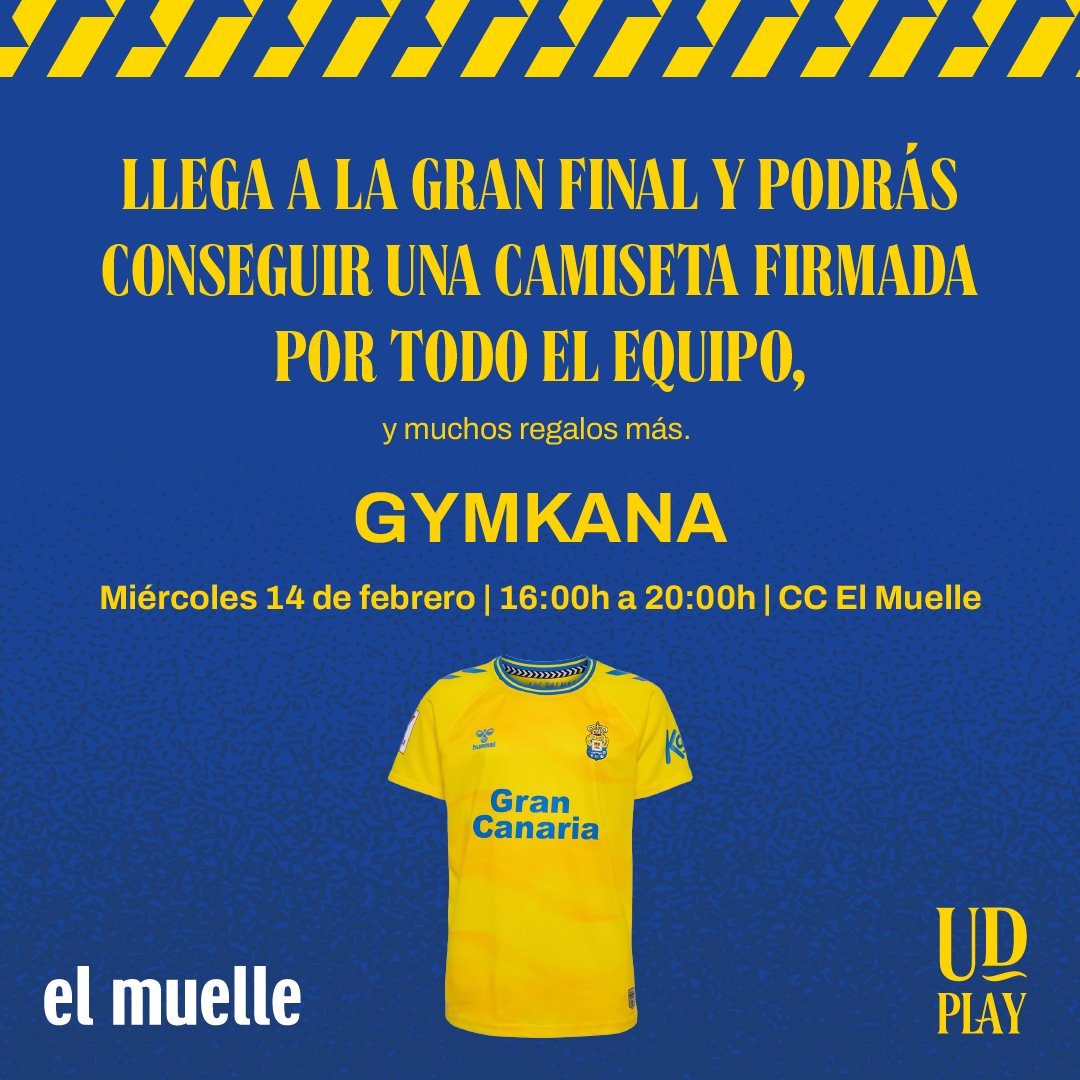 ccelmuelle's tweet photo. 📅 Celebra el amor por la UD Las Palmas este 14 de febrero con nuestra gymkana en el centro comercial. Demuestra tus conocimientos, gana premios y entra al sorteo de una expedición para dos al partido Atlético de Madrid - UD Las Palmas. 🎉✈️

Descubre cómo en nuestro Instagram. https://t.co/zV9D5797iw