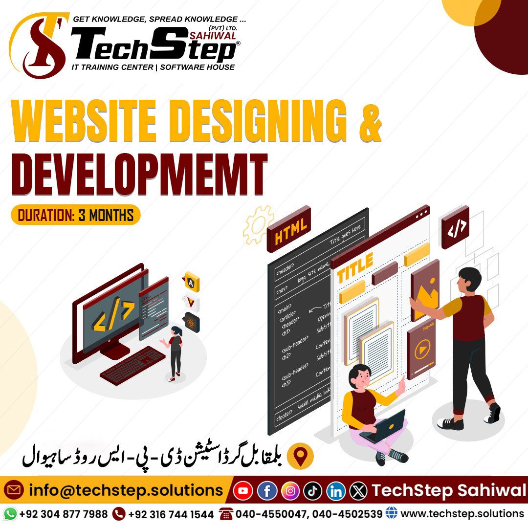 techstep00's tweet photo. Admission Open!
Website Designing & Development
Duration 3 Months
For detailed discussion, guidance or information feel free to
Contact us at: 040-4550047, 03048777988
.
.
.
#TechStep #techstepsahiwal #html #css #php #webdesign #webdevelopment https://t.co/5QUv3xrrob