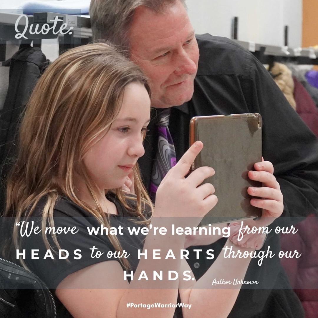 #MotivationalMonday "We move what we're learning from our heads to our hearts through our hands." Author unknown ~

🧡 #PortageWarriorWay 🖤