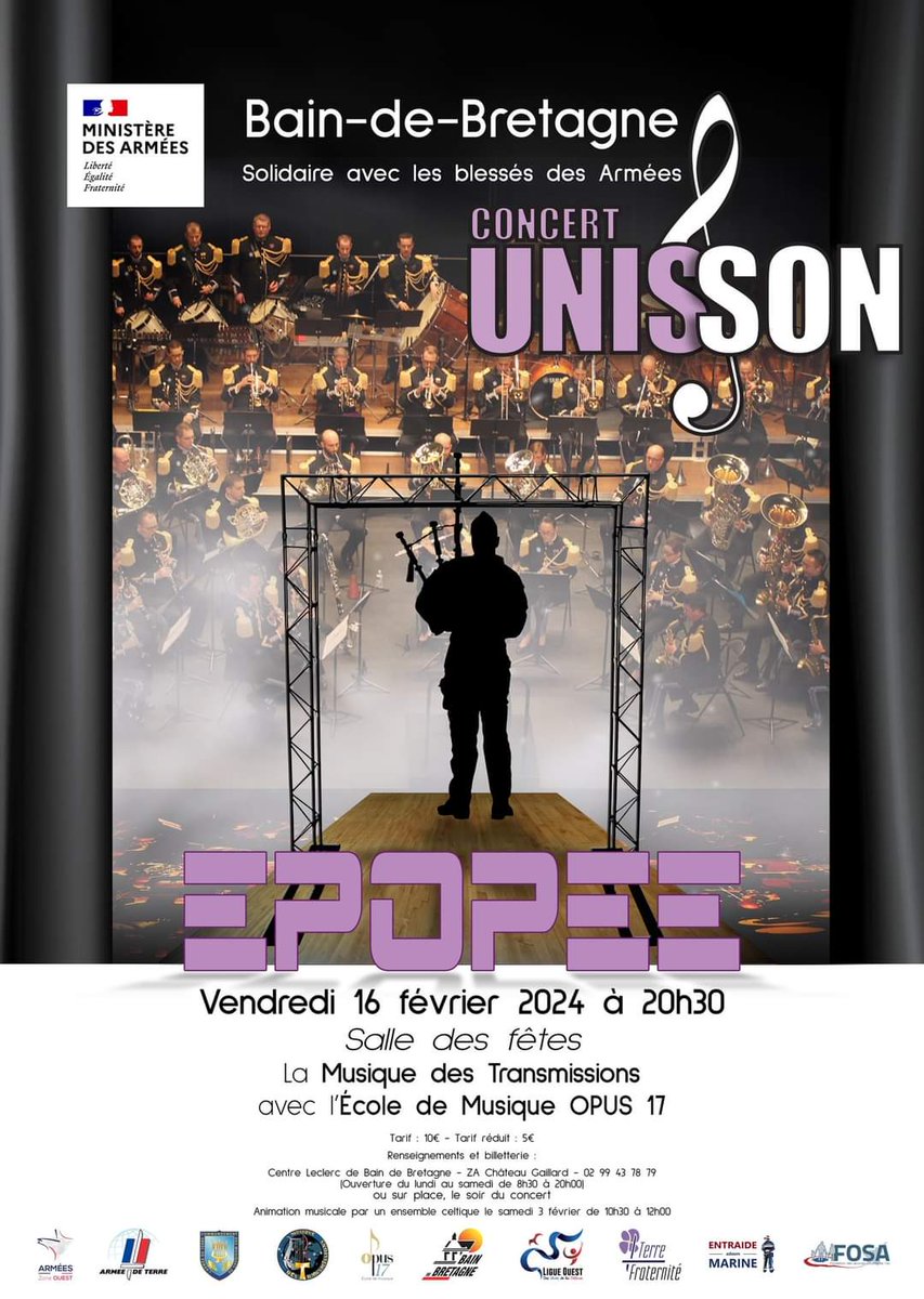 [#mondaymotivation]
Seul ou accompagné, venez profiter d’une merveilleuse ÉPOPÉE musicale avec le concert #UNISSON de Bain-de-Bretagne, le vendredi 16 février à 20h30. Laissez la musique des Transmissions et l’École de Musique OPUS 17 vous émerveiller !
❤️‍🩹❤️‍🩹✨✨🙏🏻🙏🏻🙏🏻😁😁😁