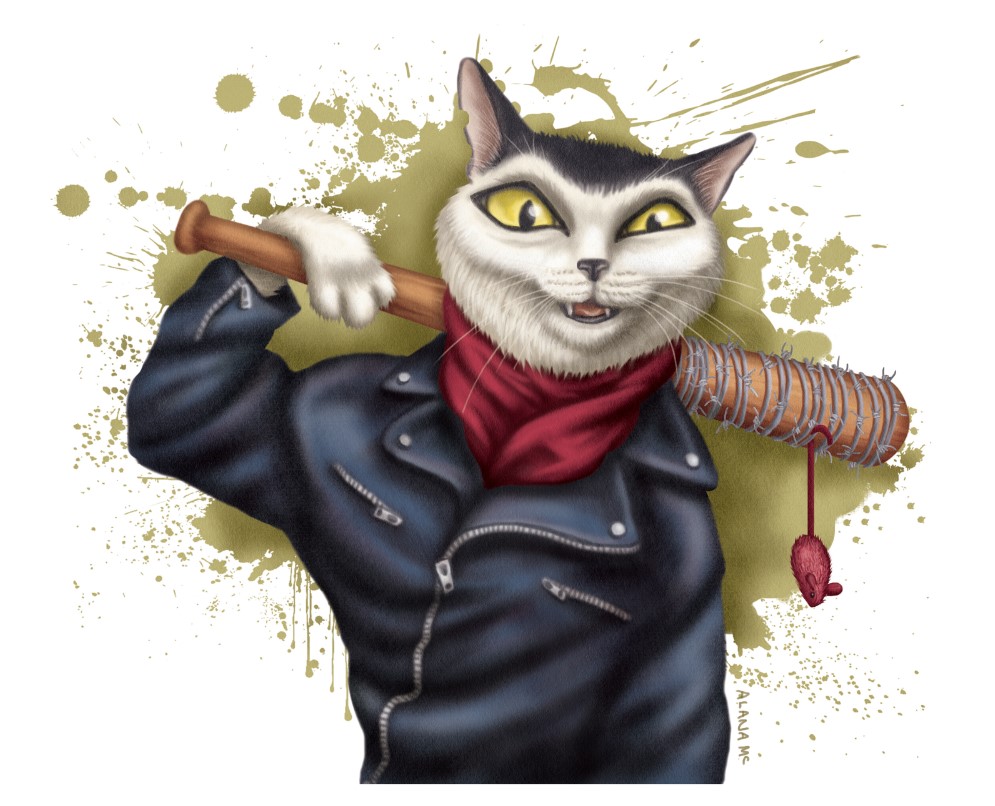 GeekyPetNFT's tweet photo. Meet Negan Cat - the purr-fect blend of charming a menacing glare.
Who knew fluffy could be so fierce?
#geekypet #illustration #cat #catartist #etsy #cathorror #cutecat #scarycat #kitty #catart #popart #dog #petlover #negan #negancat #fandom #artistalley #fanart #catlover https://t.co/r47qe56jsp