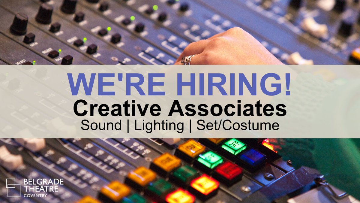 WE'RE HIRING - CREATIVE ASSOCIATES 🎭 We're looking for three Creative Associates within the fields of lighting, sound, and set/costume to join our three-year Creative Associate Programme. #werehiring Interested? Find out more and apply now at buff.ly/42yvEtr