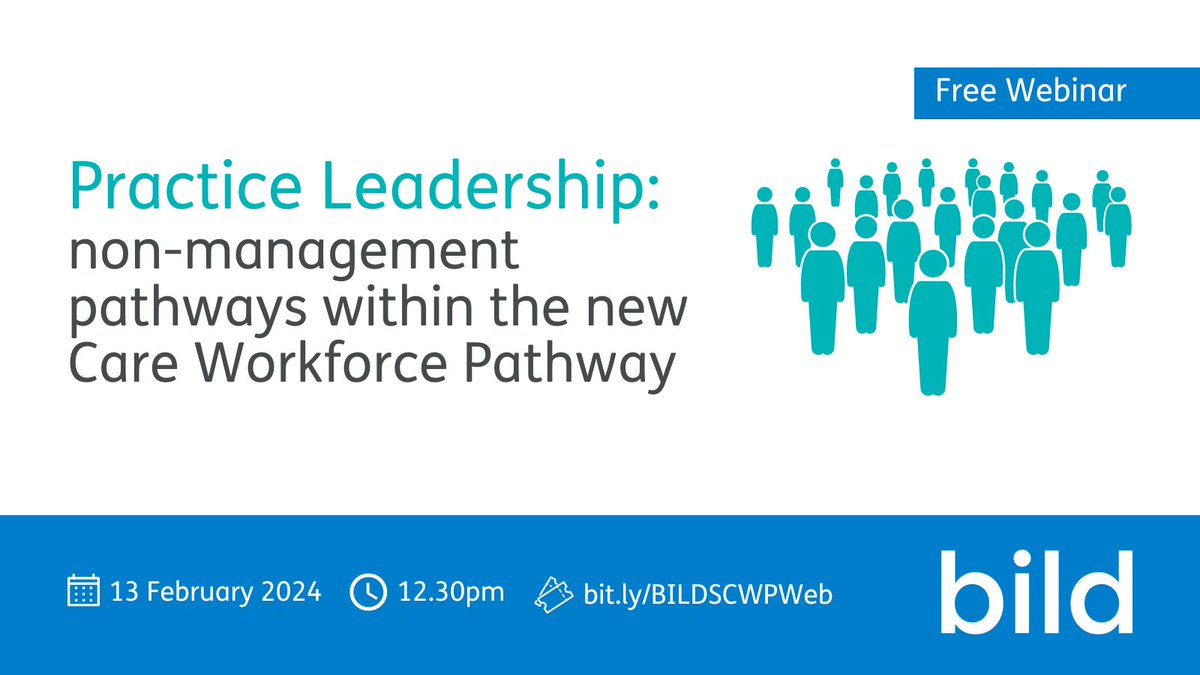 BILD_tweets's tweet image. The next FREE Bild webinar is happening tomorrow! We will look at the government's new Social Care Workforce Pathway and explore its implementation. We welcome the inclusion of #PracticeLeadership within the pathway.

Register to attend at 12:30 on 13 Feb: bit.ly/BILDSCWPWeb