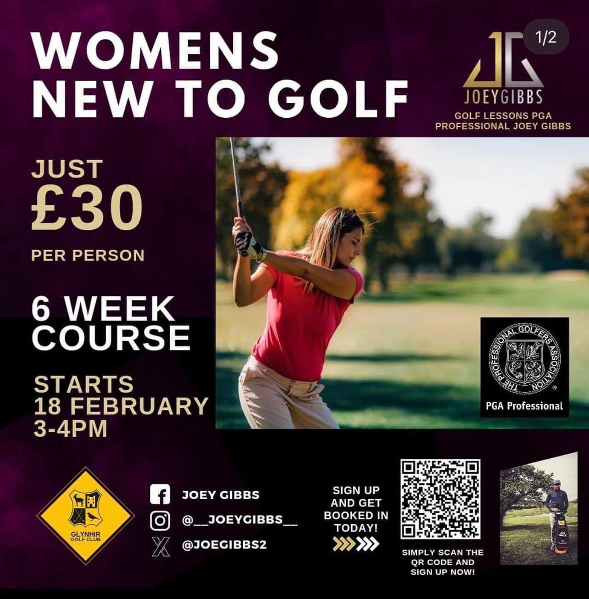 Great opportunity for anyone wanting to take up golf this year…. Please get in touch with me direct to sign up!