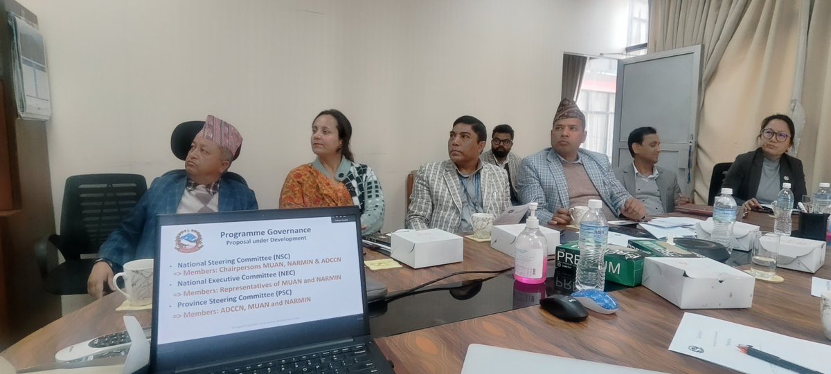 plgspmofaga's tweet photo. Had a fruitful discussion with LG Associations #MUAN, #NARMIN, and #ADCCN regarding #PLGSP Reprogramming. Thanks to the constructive inputs on the ProDoc & towards strengthening federalism in Nepal. https://t.co/6JEaa0dD75