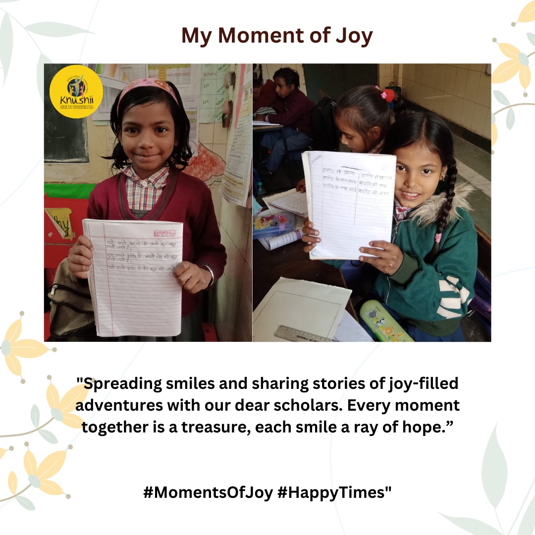 Spreading smiles and sharing stories of joy-filled adventures with our dear scholars. Each moment together is a treasure, every smile a ray of hope. Grateful for these heartwarming moments! #JoyfulAdventures #MyMomentOfJoy #MomentsOfJoy #KHUSHII