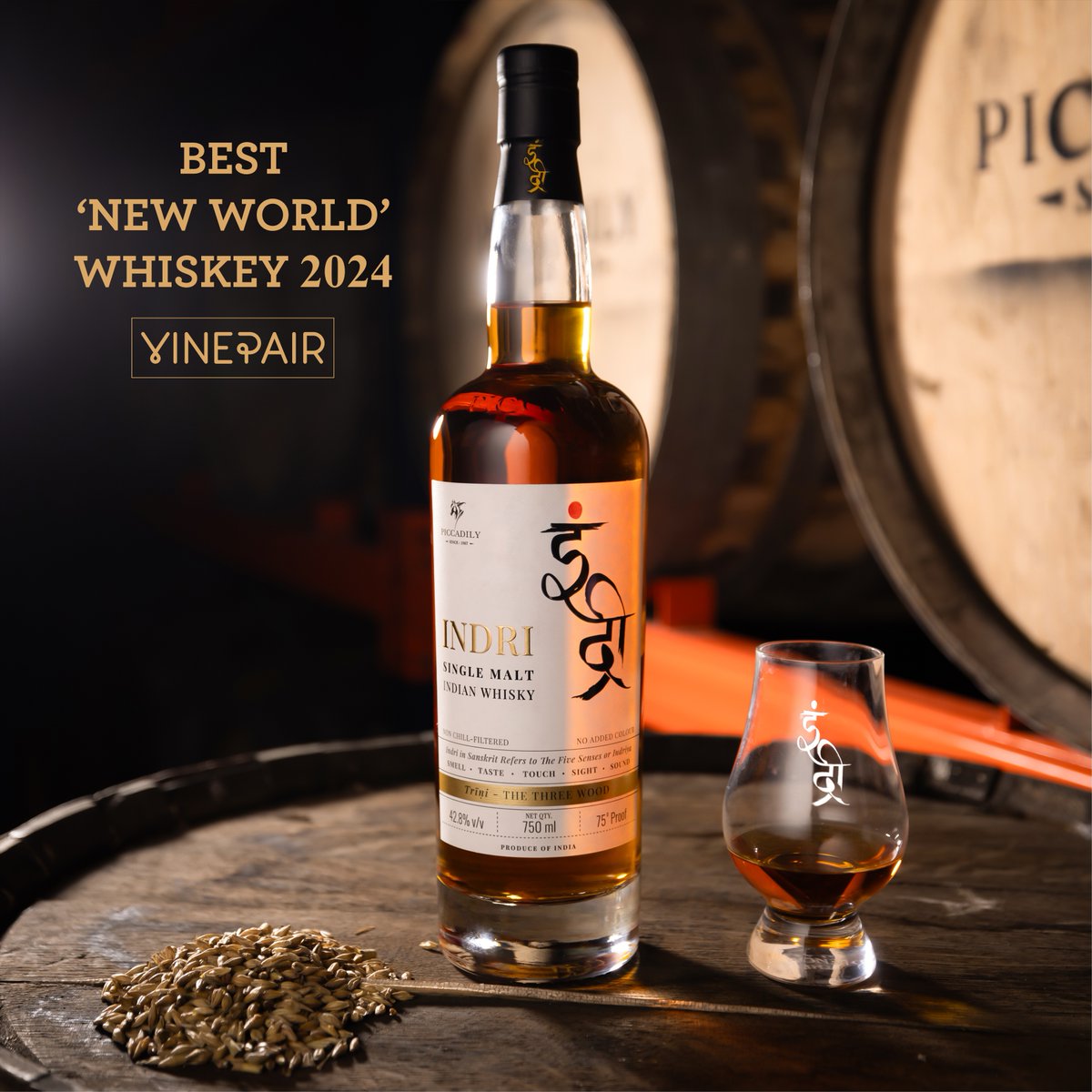 Indri continues to triumph as one of the best whiskies in the world; Named the BEST ‘NEW WORLD’ WHISKEY by the Prestigious VinePair. 

#Indri #SingleMalt #Whiskey #Vinepair #BestNewWorldWhiskey #Piccadily #BestSingleMalt #MakeInIndia #BestIndianSingleMalt #IndiasFinestSingleMalt