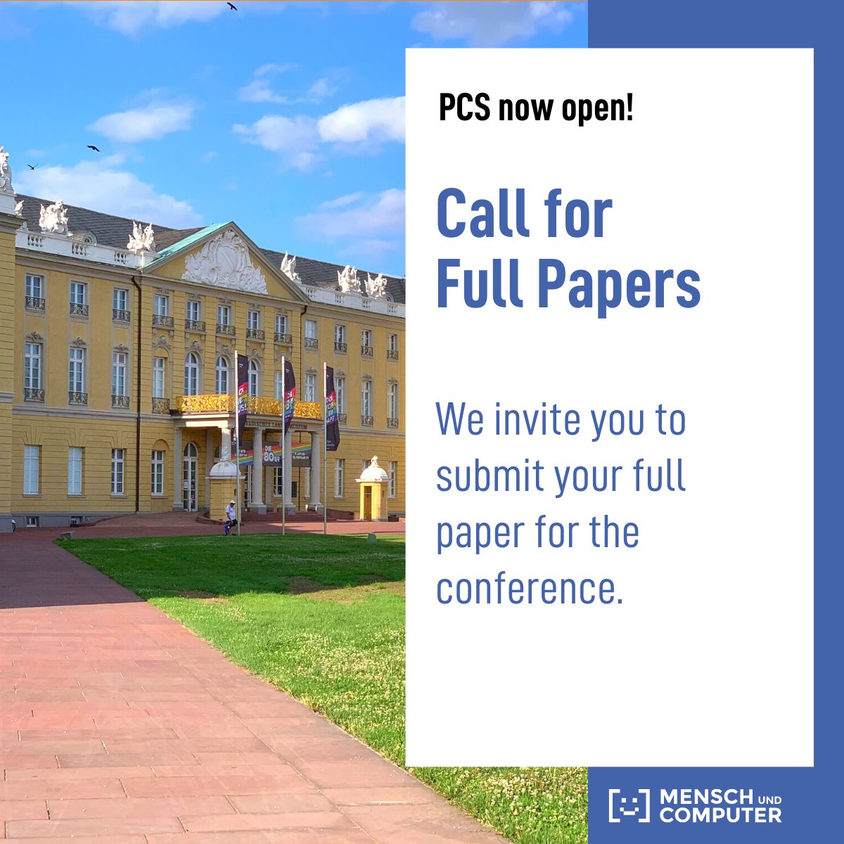 mucConf's tweet photo. π¬π§ The PCS is now online for full papers! Reminder: The deadline is April 11th 2024 (AoE). For information about the process, please see https://t.co/utsWc02EyJ. We look forward to your submissions!
#callforpapers #fullpaper #muc24 https://t.co/nJyFOu2DhT