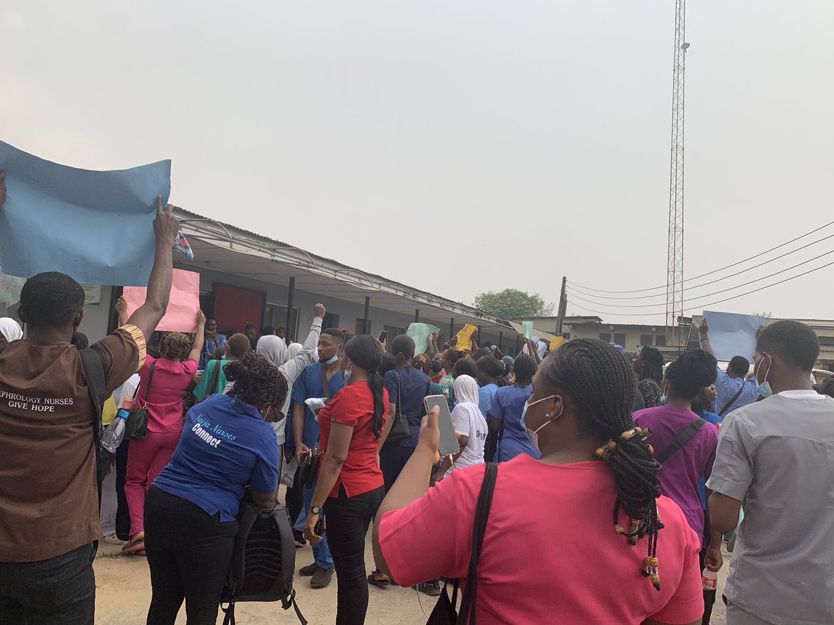 nurseogo's tweet photo. Lagos demonstrated against the Verification rules
#nurses
#NotoNMCNverficationrule 
#NotoNMCNVerification https://t.co/BiRpN9VaN0
