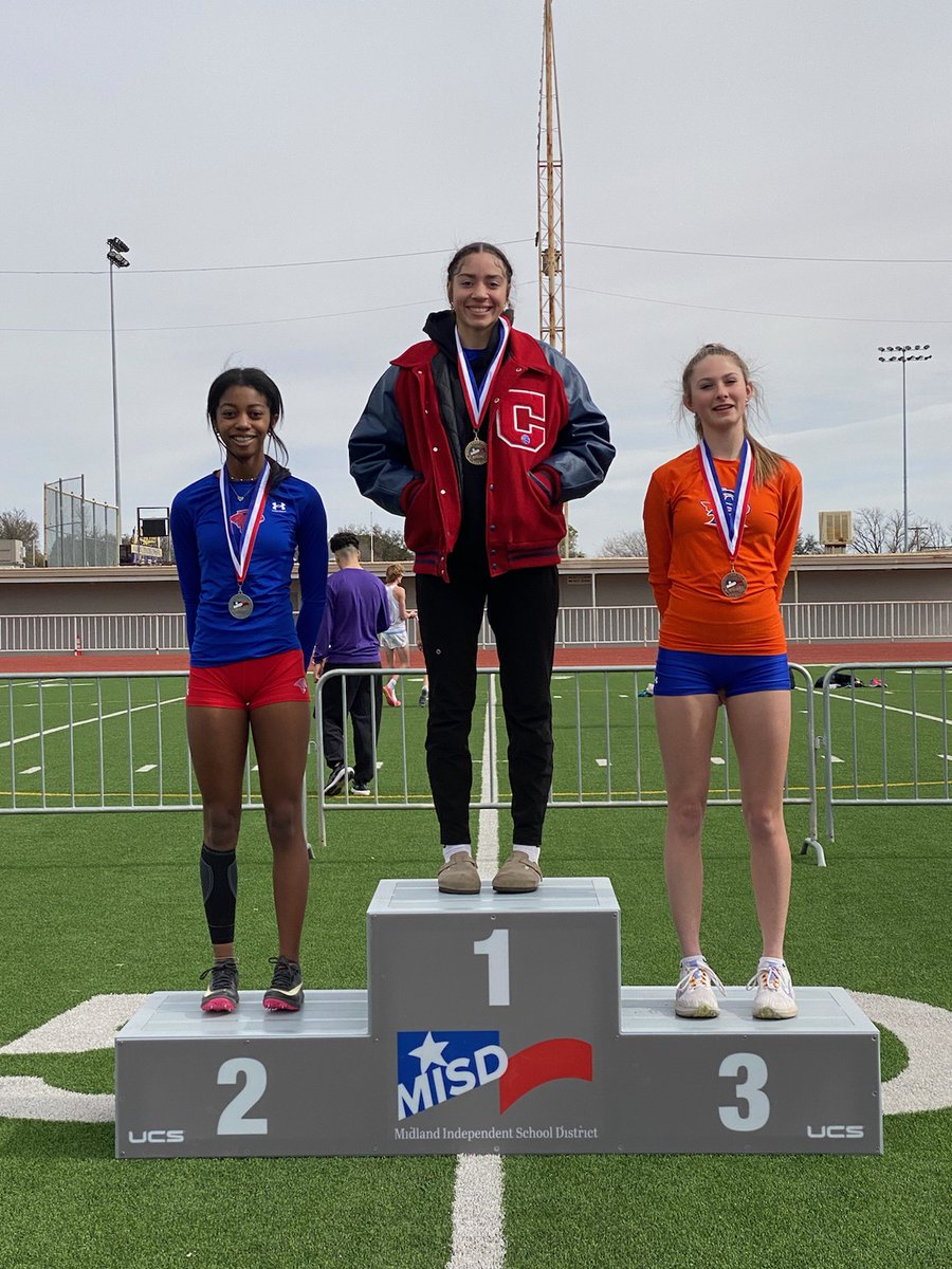 coogsxctf's tweet photo. HARDWARE ALERT🌟
Lady Coogs in Midland! JV Girls... Payton Ellis 3rd in Triple Jump, Lila Murillo 1st in the 800, and Alexys Cheney 1st in the 1600.
Varsity Jazlyn Hatcher 1st in Long and Triple Jump, and Asharee Davis 2nd in Triple Jump and 3rd in Long Jump. #GET1 #MPFAW https://t.co/gync1fc6zE