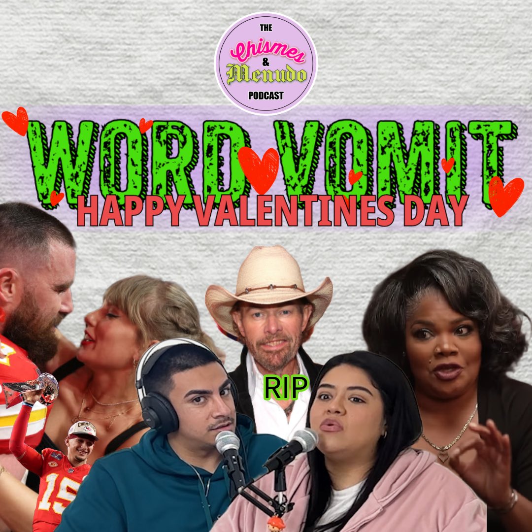 New episode of WORDVOMIT is now live on our YouTube and Spotify! TAYLOR SWIFT WON THE SUPER BOWL, MO'NIQUE AT CLUB SHAY SHAY, WE PREDICTED TOBY KEITH'S DEATH! wordvomit #chismesandmenudopodcast #taylorswift #traviskelsey #monique #Superbowl