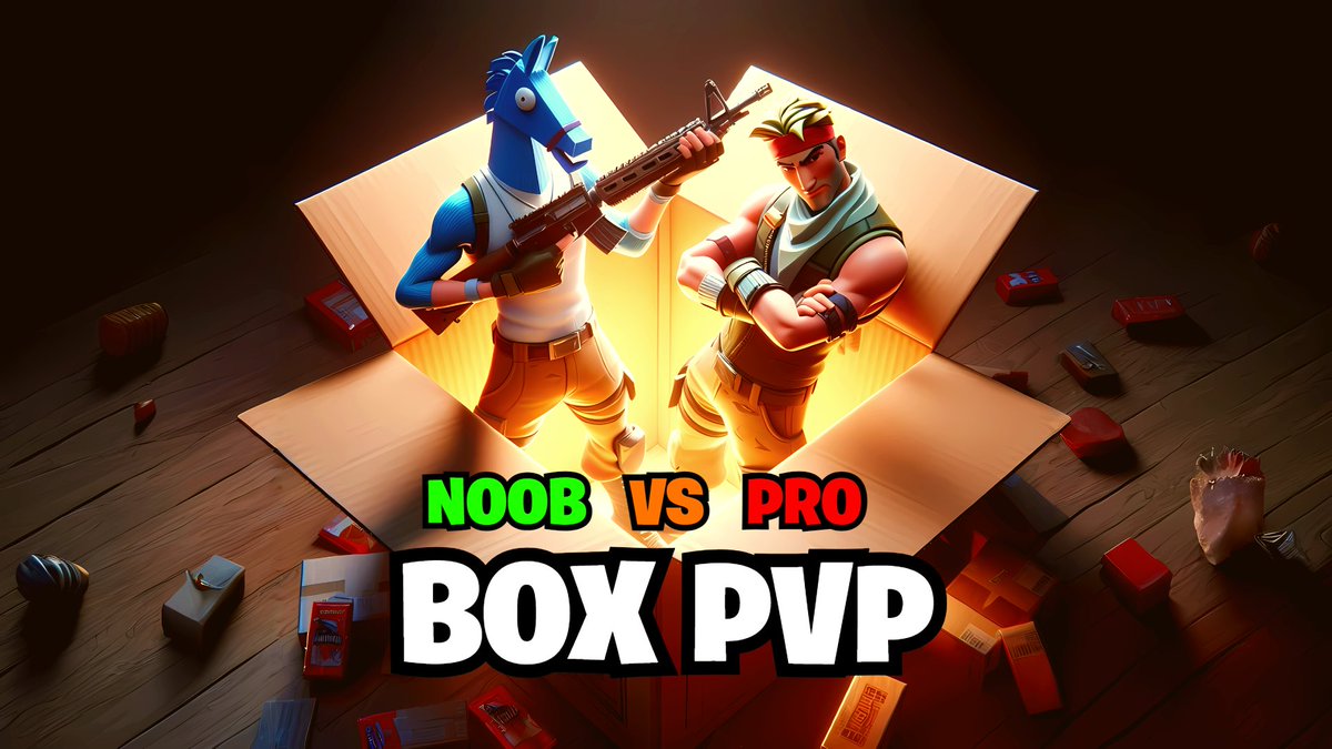 ❗New Map❗ 🤓 NOOB VS PRO BOX PVP 😎 -NOOBS: Get +25 Shield every time they get eliminated to maximum +100 Shield -PROS: The Pros get Challenged cause of the Noobs plus+ Shield on elimination Map Code: 9634-8516-7480 Creator Code: EMG #EpicPartner