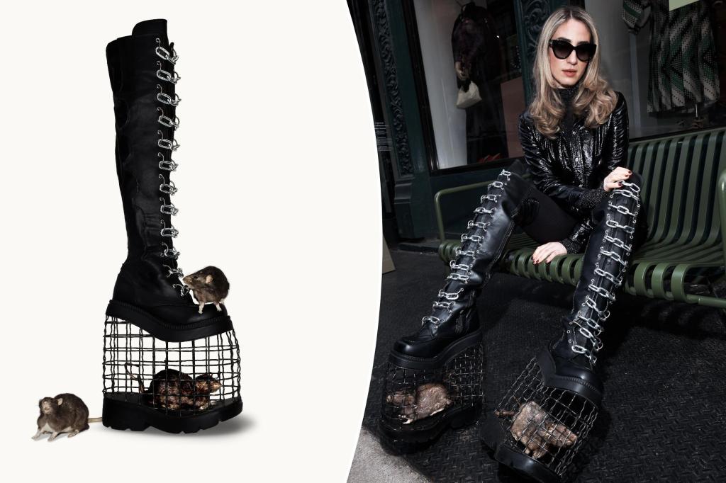 Rat-roh! Fashionista takes NYFW with a pair of taxidermied rat boots trib.al/wdERwNo